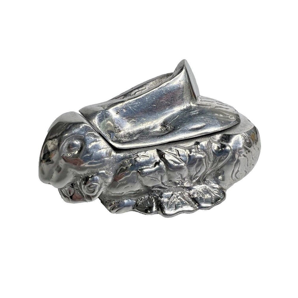 Vtg Fabulous Pewter ware Rabbit Bunny Trinket Box Mini Soup Tureen Stash Mexico